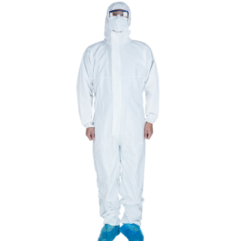 Mikroporøs almindelig engangs Coverall med hætte